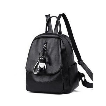 雙肩包女士2024新款韓版百搭潮背包包軟皮休閑時尚旅行大容量書包