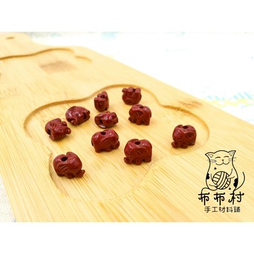 象象硃砂串珠 散珠 穿搭手鍊配件 文藝飾品配件 文玩小物 D3