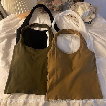 免運 台灣出貨 【店铺热销】挂脖吊带小背心女内搭上衣外穿性感美背黑色白色带胸垫抹胸短款夏限時下殺