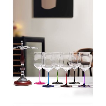 土耳其Nude努德紅領結水晶玻璃勃艮第杯波爾多輕奢高檔彩桿紅酒杯