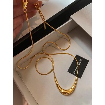 長款金屬月牙項鏈女配飾獨特小眾設計高級感衛衣毛衣鏈2026新款