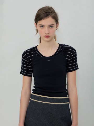 25SS BAILEY HALF SLEEVE KNIT [NAVY]