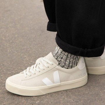 法國 VEJA 經典小白鞋 CAMPO 麂皮款 灰 男 - 男 EUR 43  (US 10)