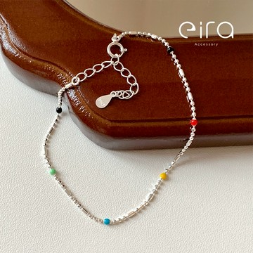 Eira Accessory 彩虹串珠手鍊‧925純銀手鍊‧簡約 氣質 彩虹 可愛 百搭 手鍊 CSL0034A