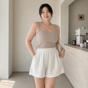 【台灣出貨】 棉花糖女孩短褲 透氣涼感白色女夏輕薄款 A字寬鬆顯瘦小個子穿搭 百搭休閒夏日必備約會出門日常穿搭