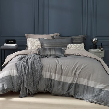 (雙人/加大/特大) / 銀纖維抗菌天絲™兩用被床包組 / 幻動摩卡 / HOYACASA