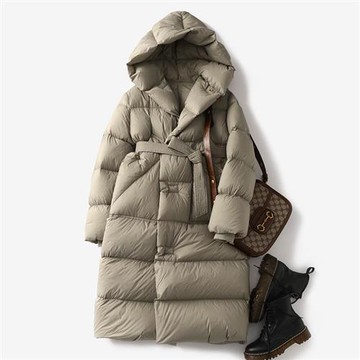 【米蘭精品】現貨+預購 頂級真羽絨外套90%鵝絨羽絨衣秋冬外套保暖上衣大碼休閒女裝-長款女外套74mr42