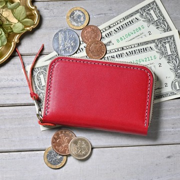 迷你錢包 圓形拉鍊 卡片 零錢包 皮革