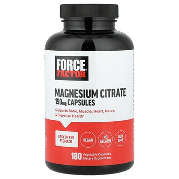 Force Factor, 檸檬酸鎂，150 毫克，180 粒素食膠囊