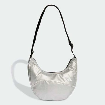 Adidas Gl Pouch JM0156 女 側背包 肩背 斜背 銀 半月包 金屬感 防撕裂