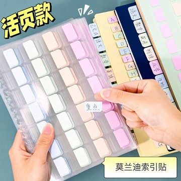 📑【莫蘭迪索引貼】活頁重點標記貼 可書寫標簽貼 目錄分類貼紙 中考開卷神器 台灣出貨