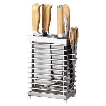 小麥購物 304不鏽鋼刀具架廚房收納架置物架 L2287  15 x 10 x 22.7cm  1個  銀色