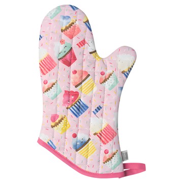 NOW 烘焙隔熱手套 粉色杯子蛋糕圖案  瑪芬派對 粉色  1入