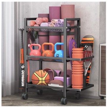 【MGSHOP】簡約多功能運動器材收納架層架(運動用品收納架 籃球架)