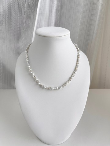 日本直送 天然Akoya Keshi珍珠項鍊 串珠項鍊 野生無核珍珠 18k金