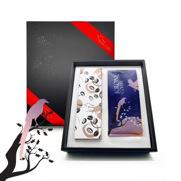 [Krone皇雀] 精選半磅咖啡豆＋咖啡封口夾量匙時尚禮盒組  ~ 限時加送發財水祝願蛇年風生水起！