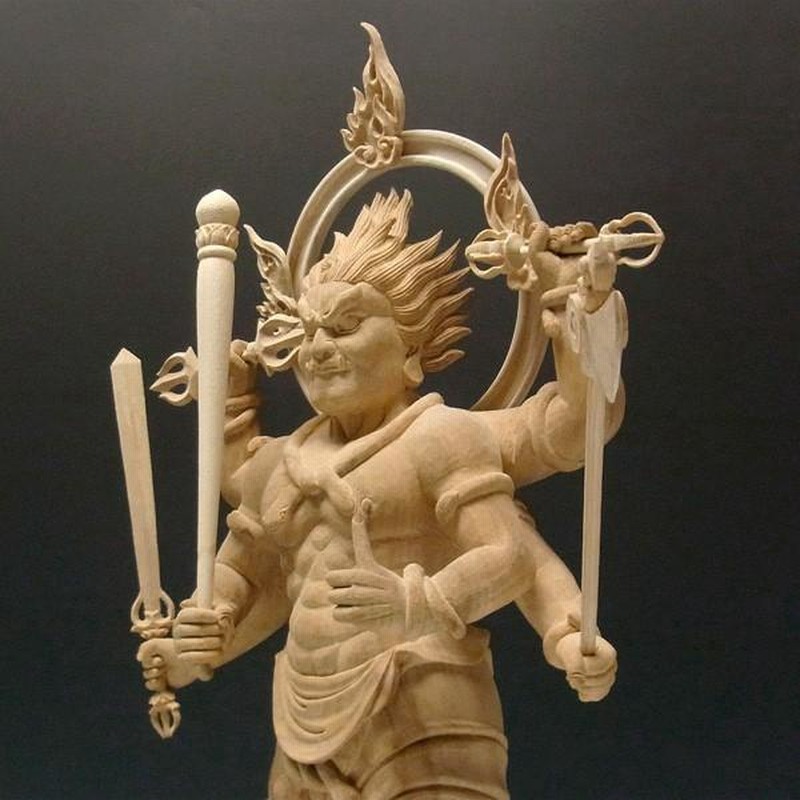 仏教工芸品　木彫仏像　最高級品　仏師手仕上げ品　大元帥明王立像 仏教工芸品 木彫仏像 最高級品 仏師手仕上げ品 大元帥明王立像