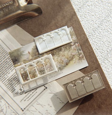 廊橋遺夢 レトロな窓景色 火漆封蠟印章 黃銅異形浮雕