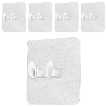 WE CHAMP 多功能無痕收納置物支架貼 Set 5個 PET+ABS材質  透明色  1包