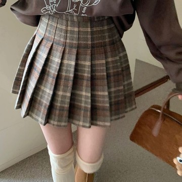 【臺灣公司 可打統編】免運 百褶裙 JK 設計感A字復古氣質休閑百褶裙秋冬款格子半身裙女高腰顯瘦短裙子 可開發票 全館五折 工廠現貨直銷 新品特價 z10079