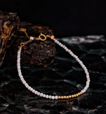 記憶合金水晶手鍊系列 白瑪瑙 14K包金 GF 手鍊