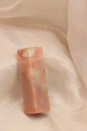 【日好手工刻印・開戶寶寶姓名單章】粉色巴林石 D10