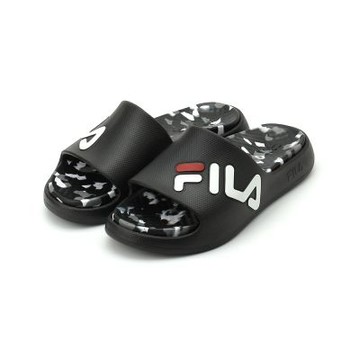 FILA 側LOGO迷彩拖鞋 黑 4-S351A-001 男鞋