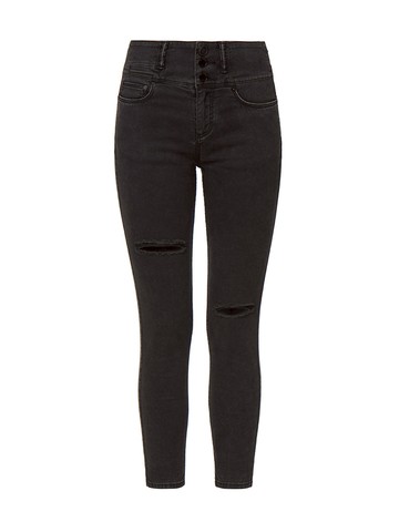 Seagull Embroidered Ripped Skinny Jeans