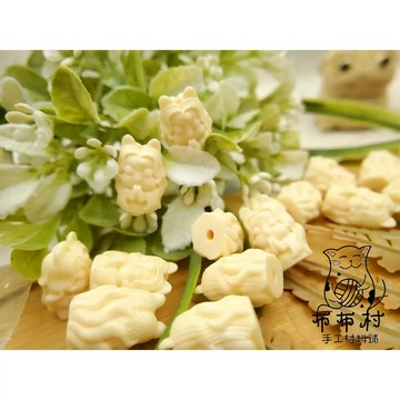 牙牙果九尾小狐狸 串珠材料 水晶文玩圓珠XX2