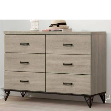 AS DESIGN雅司家具-可西灰橡色六斗櫃-119*39.4*85.5cm