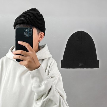 New Era 毛帽 KNIT Beanie 男女款 中性 黑 白 帽子 針織 保暖 NE13774062