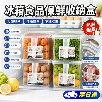 冰箱保鮮收納 蔬菜保鮮盒 透明密封盒 食品級收納 廚房整理盒 可堆疊收納 防串味保鮮 大容量儲物 冷藏分類盒 抽屜式收納
