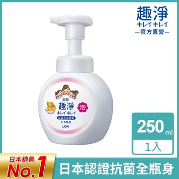 日本獅王LION 趣淨 抗菌洗手慕斯-清爽柑橘 250ml