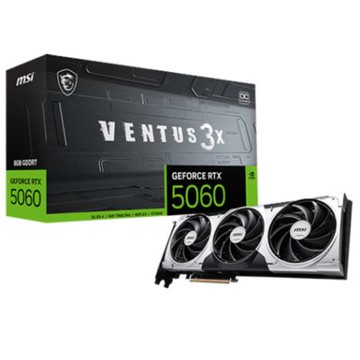 微星 RTX 5060 8G VENTUS 3X OC (std:2550MHz/三風扇/註冊五年保/長30.3cm)