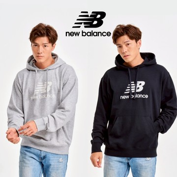 【New Balance】NB連帽長袖上衣_男性_灰色/黑色_MT41501AG/MT41501BK (美版偏大)