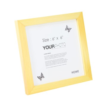 iINDOORS 北歐簡約實木相框  6 x 6吋 x 2cm  原木色  1個