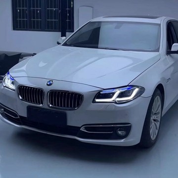 (質量保固）BMW 5系F18 F10大燈2011-2017款BMW 5系無損升級新款雙L大燈總成