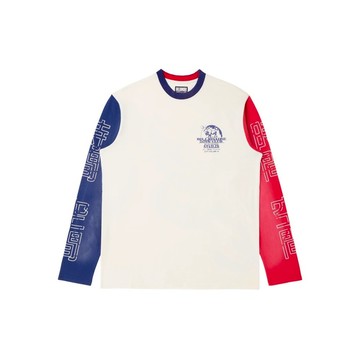 BILLIONAIRE BOYS CLUB BB STABLES LS KNIT 西部牛仔洗舊感長袖T恤 藍紅 米白
