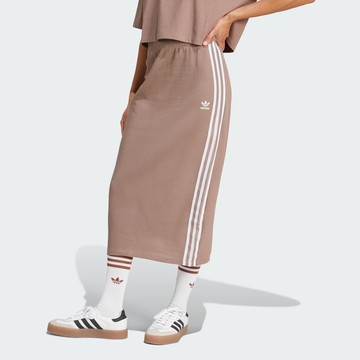 ADIDAS 長裙 KNITTED SKIRT 女款 奶茶色 復古 簡約 修身 運動 休閒 JD4606
