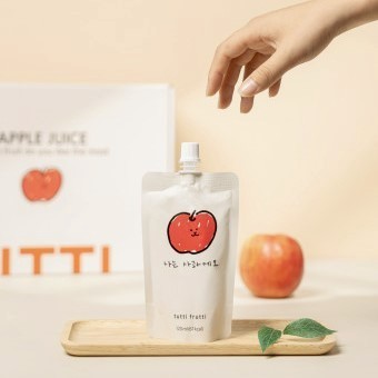 24H台灣出貨【韓國製 - tutti frutti．100%微笑蘋果汁《1入》】天然純榨果汁 100%蘋果汁 純果汁