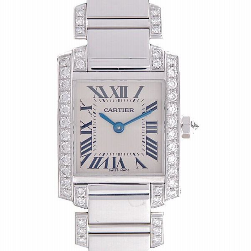カルティエ Cartier タンクフランセーズSM サイド ダイヤ レディース  