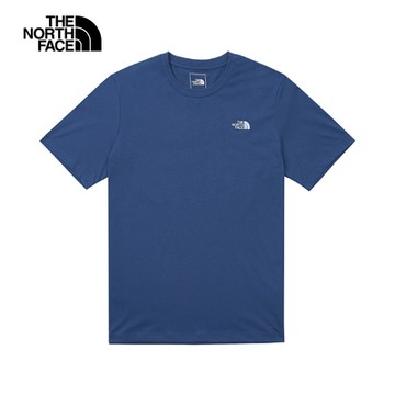 The North Face M CLIMB MOUNTAIN SS TEE - AP男短袖上衣-藍-NF0A88GUHDC