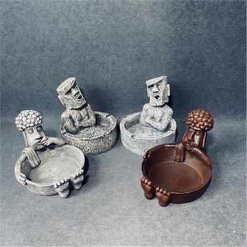 搞怪摩艾石人像煙灰缸