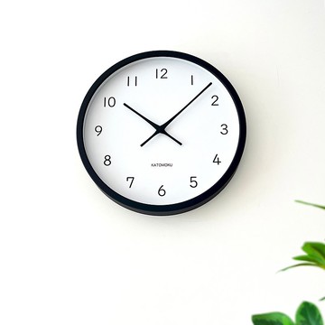 KATOMOKU muku clock 13 LL-size 黑色(km-139BK) 掛鐘 日本製造