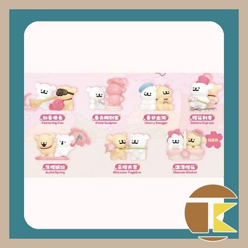 【114.4月預購】線條小狗櫻花系列毛絨盲盒 玩具收藏 吊飾 一中盒6入｜愛蛋客