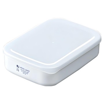 日本NAKATA 日本製可微波加熱長方形保鮮盒 純白色 800ml  1個  1個