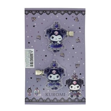 小禮堂 Sanrio 三麗鷗 酷洛米 壓克力造型髮夾2入組 (生日皇冠)
