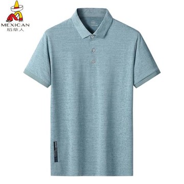 中老年男士polo衫領短袖t恤爸爸寬松夏季速干上衣服冰絲順滑夏裝