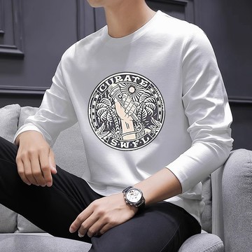 【台灣出貨】美式復古大t 純棉重磅T恤 長袖男oversize寬鬆長袖 潮t 長袖 T-shirt男生穿搭 厚磅印花長t