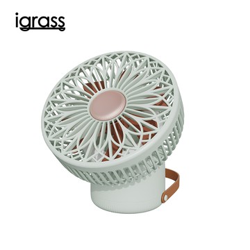 igrass 多功能擺頭照明風扇-山嵐綠